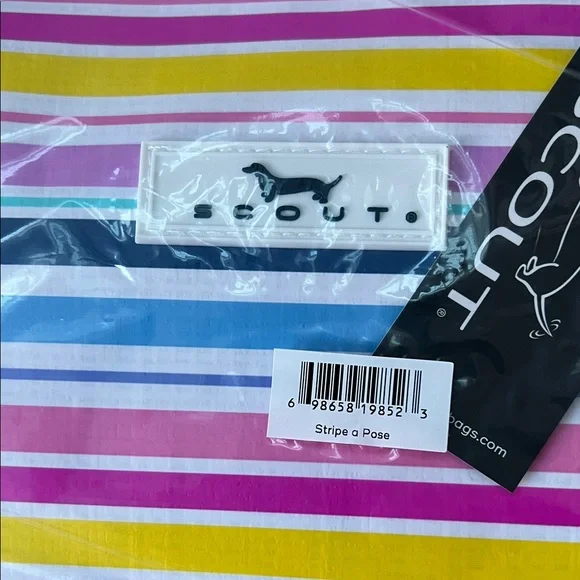 SCOUT Original Deano Stripe a Pose Tote Bag NWT Size 19" W x 15" H x 10" D - Picture 3 of 8